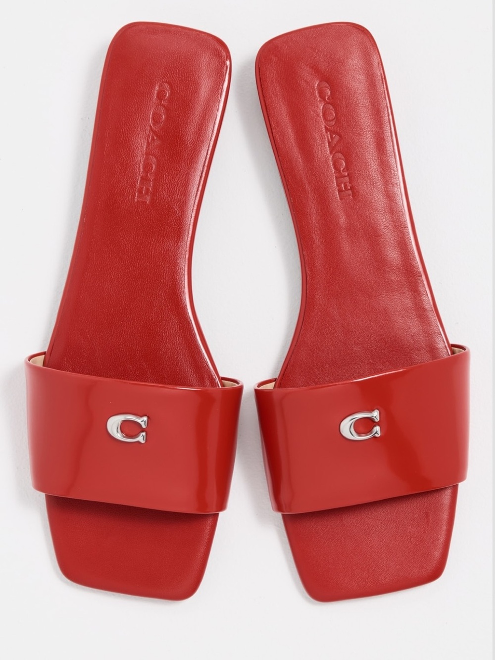 COACH Women's Red Slide Sandals